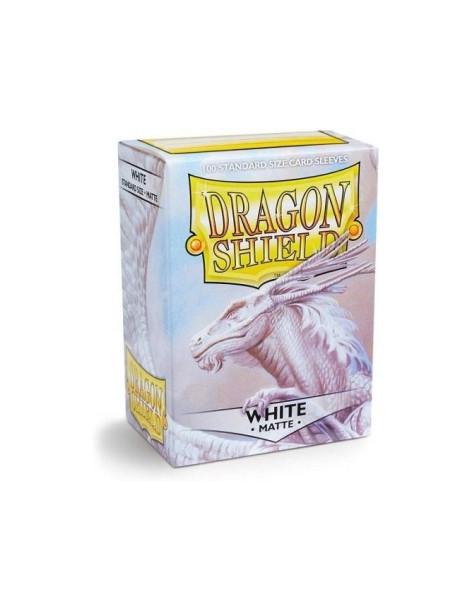 Dragon Shield Standard Size Sleeves (63x88mm) - White Mate (100)  - Fundas Tamaño Magic The Gathering, Pokemon TCG, Digimon TCG,