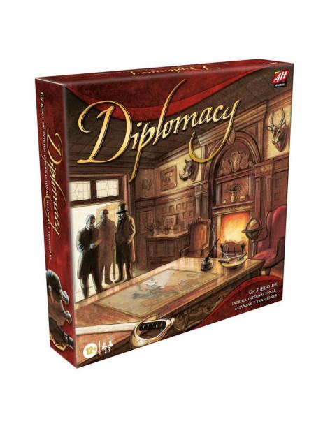 Diplomacy  - CONTENIDO 1 tablero • 5 peones de Viajero • 5 indicadores de Puntuación • 5 fichas de Jugador • 50 Monedas • 10 pie