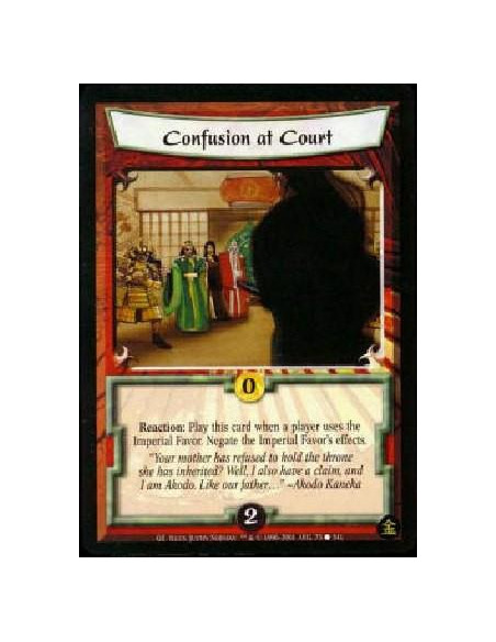 Confusion at Court  - Reaction: Play after the Imperial Favor is used to negate all effects it was discarded to pay for. 