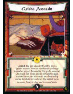 Geisha Assassin FOIL - Limited: Target another player's Personality. Create a Geisha Personality card under your control with a