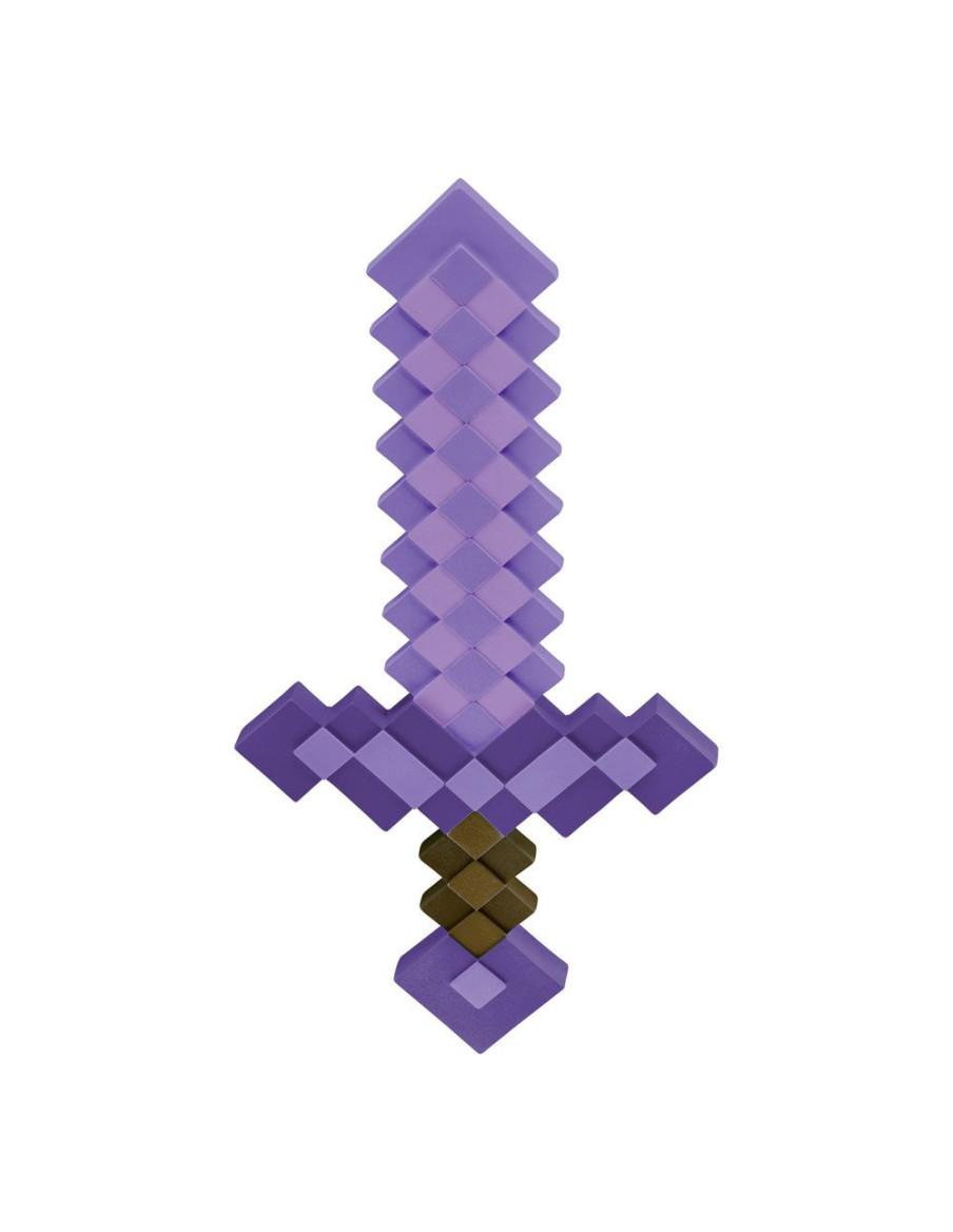 Espada Encantada. Minecraft  - 4Réplica de plástico del vídeo juego `Minecraft´, dimensiones aprox. 51 x 25 cm. Licencia oficial