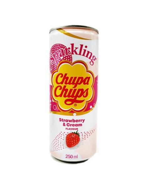 Refresco coreano Chupa Chups Fresa y Nata  - Se trata de una bebida dedicada a los míticos Chupa-Chups, el ingenioso caramelo id