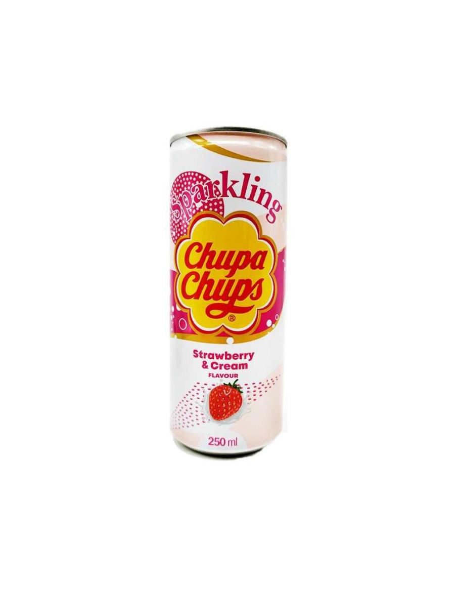 Refresco coreano Chupa Chups Fresa y Nata  - Se trata de una bebida dedicada a los míticos Chupa-Chups, el ingenioso caramelo id