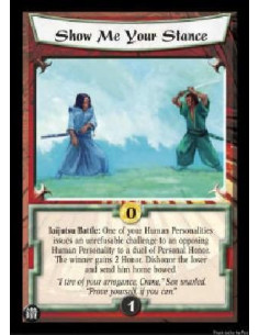 Show Me Your Stance  - Iaijutsu Battle: One of your Human Personalities issues an unrefusable challenge to an opposing Human Per