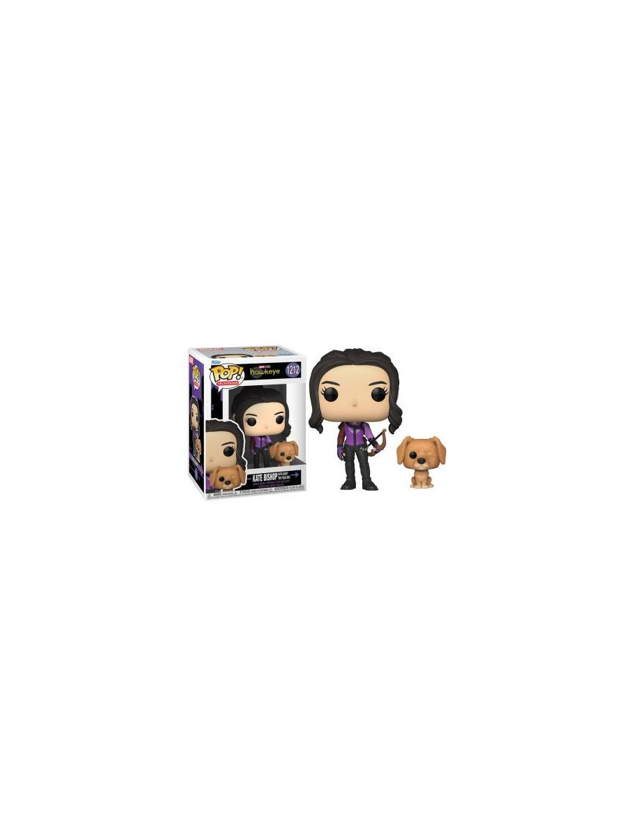 Funko Pop Kate Bishop con Lucky el Pizza Perro. Hawkeye Marvel  - Figura de vinilo de la línea 'POP!', tamaño aprox. 9 cm. 