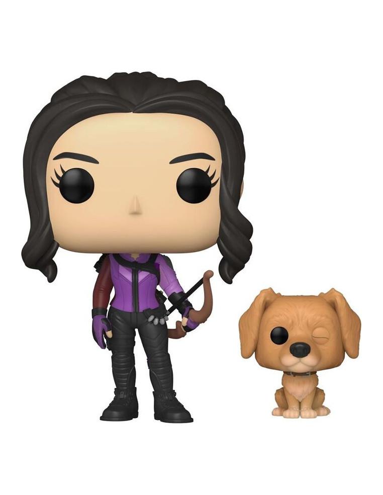 Funko Pop Kate Bishop con Lucky el Pizza Perro. Hawkeye Marvel  - Figura de vinilo de la línea 'POP!', tamaño aprox. 9 cm. 