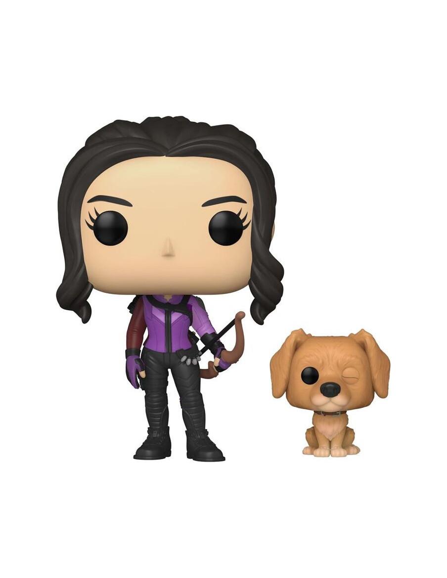 Funko Pop Kate Bishop con Lucky el Pizza Perro. Hawkeye Marvel  - Figura de vinilo de la línea 'POP!', tamaño aprox. 9 cm. 