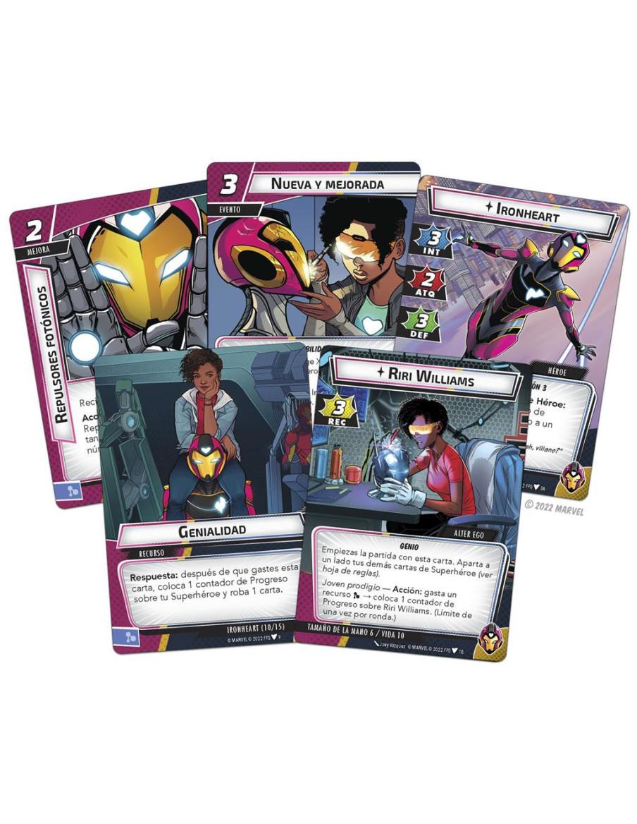 Marvel Champions. Pack de Heroe. Ironheart  - Este pack de Héroe de 60 cartas contiene un mazo pregenerado completo para Ironhea