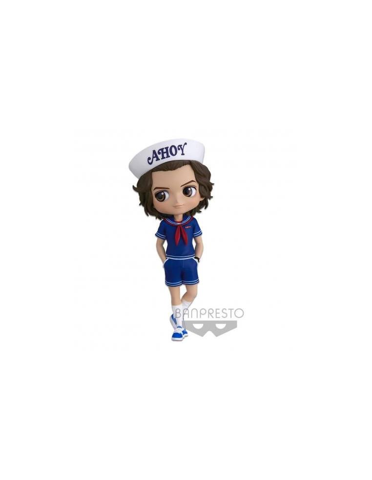 Figura QPosket Steve. Stranger Things  - Minifigura de la línea Q Posket del fabricante Banpresto. Tamaño 14 cm. Viene en una ca