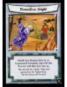 Boundless Sight (Español)  - Search your Dynasty deck for an Experienced Personality and refill this Province with that card, fa