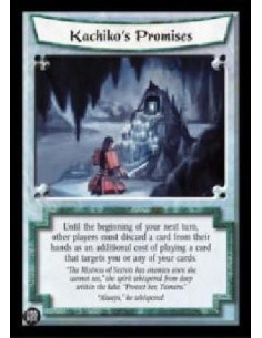 Kachiko's Promises FOIL (Spanish)  - Until the beginning of your next turn, other players must discard a card from their hands a