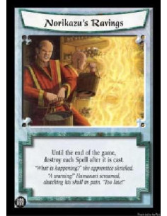 Norikazu's Ravings - Until the end of the game, destroy each Spell after it is cast.