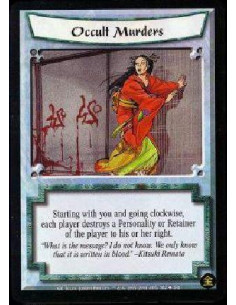 Occult Murders (Español)  - Beginning with you and proceeding in turn order, each player destroys a Personality or Retainer of t