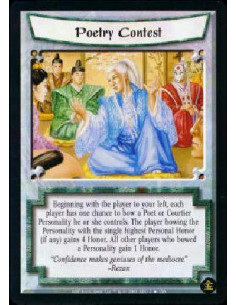 Poetry Contest (Español)  - Beginning with the player to your left and proceeding in turn order, each player has one chance to b