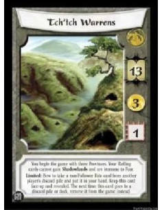 Tch'tch Warrens (Spanish)  - You begin the game with three Provinces. Your Ratling cards cannot gain Shadowlands and are immune