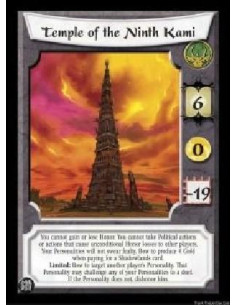 Temple of the Ninth Kami (Spanish)  - You cannot gain or lose Honor. You cannot take Political actions or actions that cause unc