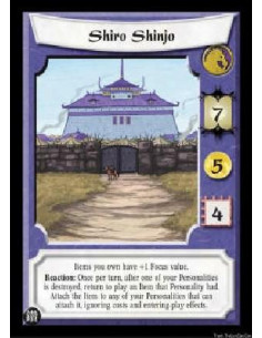 Shiro Shinjo  - Items you own have +1 Focus value. Reaction: Once per turn, after one of your Personalities is destroyed, return