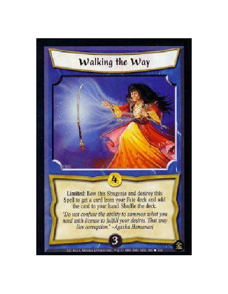 Walking the Way (Español)  - Limited: Bow this Shugenja and destroy this Spell to search your Fate deck for any one card and put