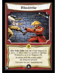 Bloodstrike  - Kiho Maho Battle: Bow one of your Shugenja to give a -1C Blood token to a number of opposing Personalities up to