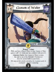 Gunsen of Water FOIL  - Weapon * Unique While you have a Ring of Water in play, Gunsen of Water gains a +2F/+1C bonus and has a