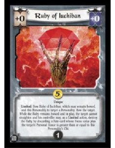 Ruby of Iuchiban FOIL (Español)  - Unique Limited: Bow Ruby of Iuchiban, which may remain bowed, and this Personality to target