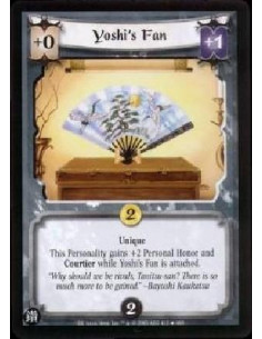 Yoshi's Fan FOIL  - Unique This Personality gains +2 Personal Honor and Courtier while Yoshi's Fan is attached. 