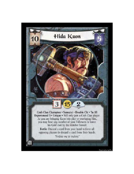 Hida Kuon Exp3 (Español)  - Crab Clan Champion * Samurai * Double Chi * Yu 10 Experienced 3 * Unique * Will only join a Crab Cla