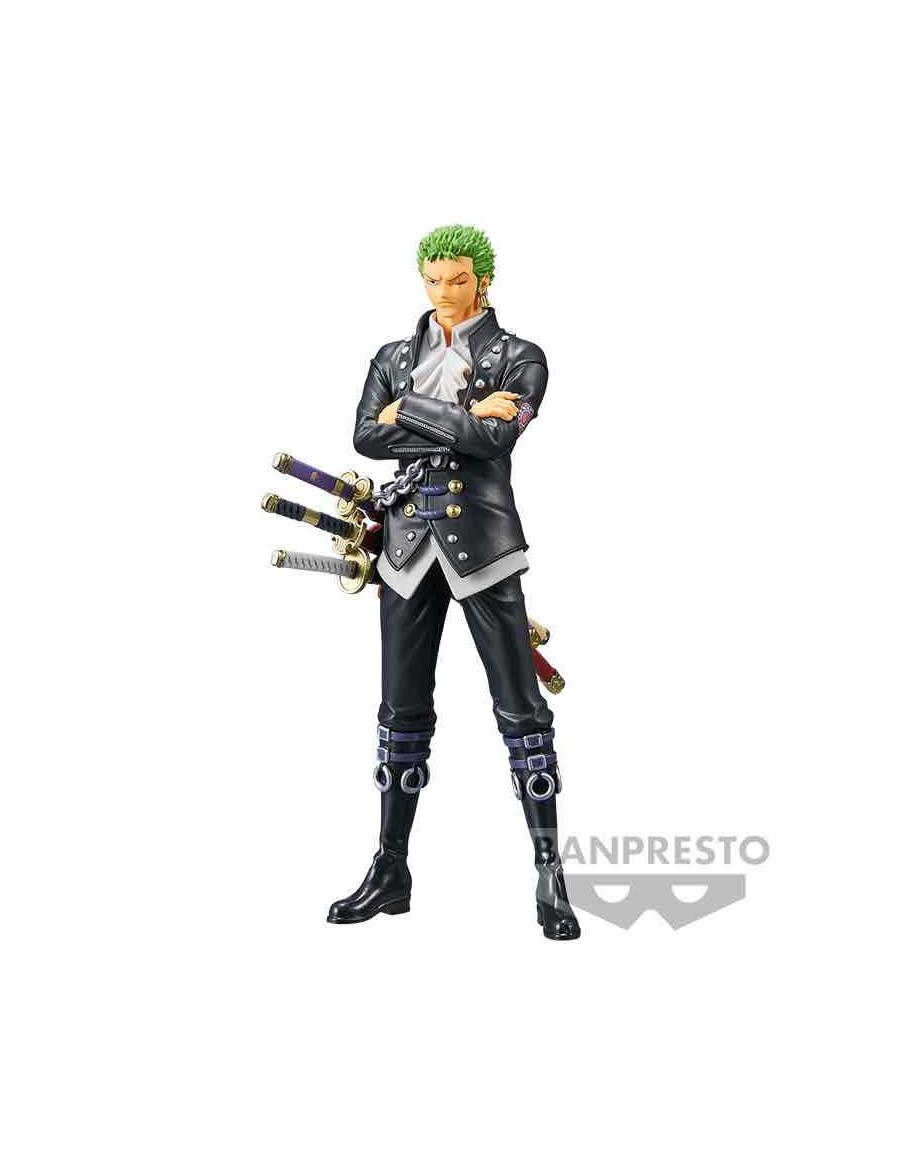 Figura Roronoa Zoro. One Piece Film Red. The Grandline Men  - Figura de pvc del personaje Zoro de One Piece de aproximadamente 1