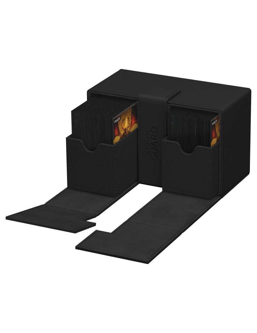 Twin Flip'n'Tray Deck Case 160+ Standard size XenoSkin Black Monocolor. Ultimate Guard  - 