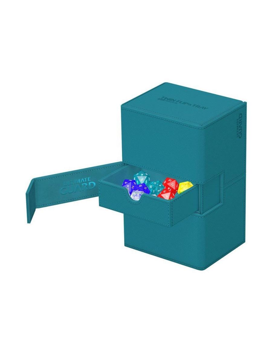 Twin Flip'n'Tray Deck Case 160+ Standard Size XenoSkin Blue Gasoline Monocolor. Ultimate Guard  - 