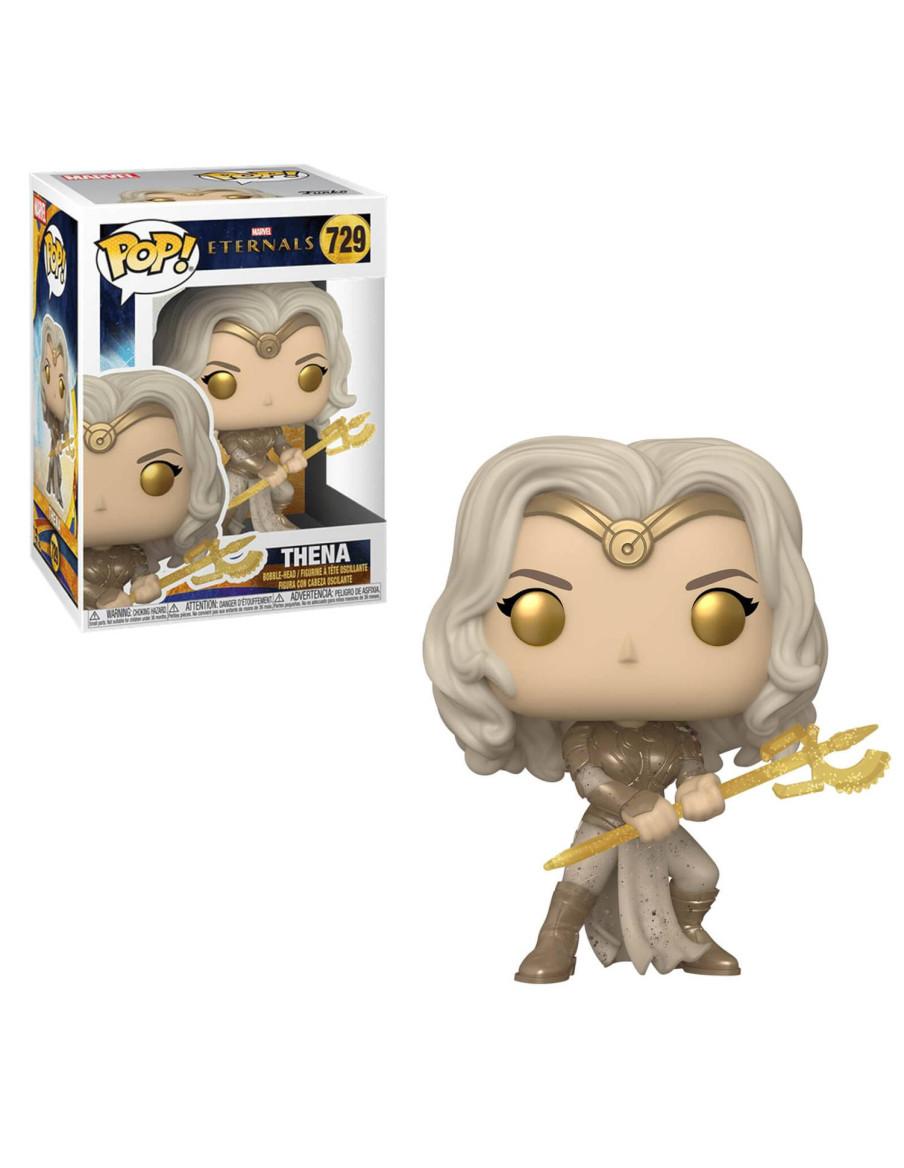 Funko Pop Thena. Eternals Marvel  - Figura de vinilo de la línea 'POP!', tamaño aprox. 9 cm.
