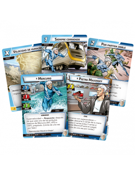 Marvel Champions Quicksilver. Pack de Heroe  - Marvel Champions Quicksilver. Pack de Heroe