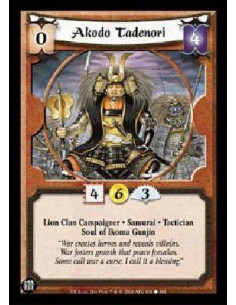 Akodo Tadenori  - Lion Clan Campaigner. Samurai. Tactician. Soul of Ikoma Gunjin