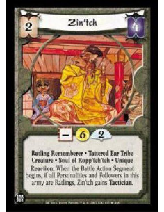 Zin'tch FOIL (Spanish)  - Ratling Rememberer * Tattered Ear Tribe Creature * Soul of Ropp'tch'tch * Unique Reaction: When the Ba