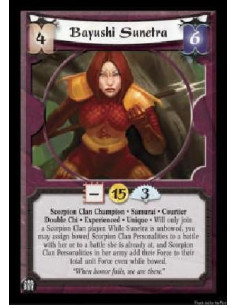 Bayushi Sunetra Exp (Español)  - Scorpion Clan Champion * Samurai * Courtier Double Chi * Experienced * Unique * Will only join