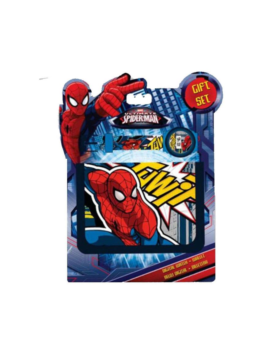 Set reloj digital y cartera de ultimate spiderman