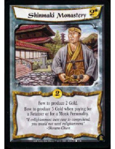 Shinmaki Monastery - Bow Shinmaki Monastery to produce 2 Gold. Bow Shinmaki Monastery to produce 3 Gold when paying for a Retai