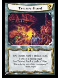 Treasure Hoard (Spanish)  - Bow Treasure Hoard to produce 2 Gold. If you are a Ratling player, bow Treasure Hoard to produce 3 G