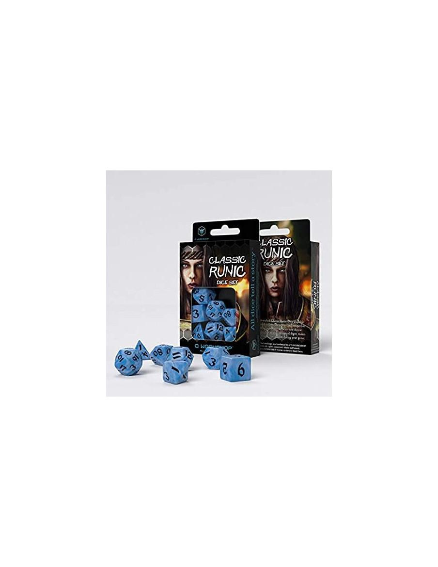 Set de Dados Clásico RPG Glaciar y Negro (7 Dados)  - Incluye: D4, D6, D8, 2x D10, D12 y D20