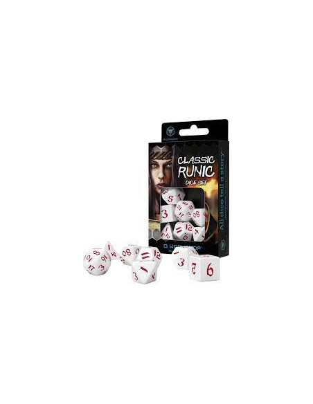Classic RPG Dice Set White and Red (7 Dados)