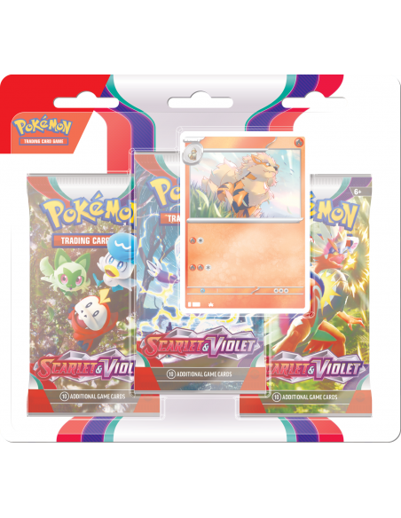 Scarlet and Violet 1: 3-pack Blister Arcanine (Inglés)  - Scarlet and Violet 1: 3-pack Blister Arcanine (Inglés)