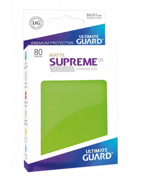 Fundas Ultimate Guard Supreme Bright Green (66x91mm Tamaño Standard) (80)