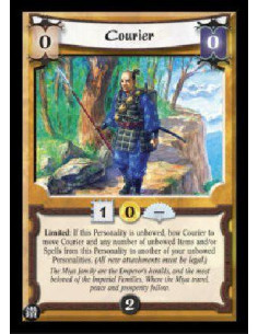 Courier  - Limited: If this Personality is unbowed, bow Courier to move Courier and any number of unbowed Items and/or Spells fr