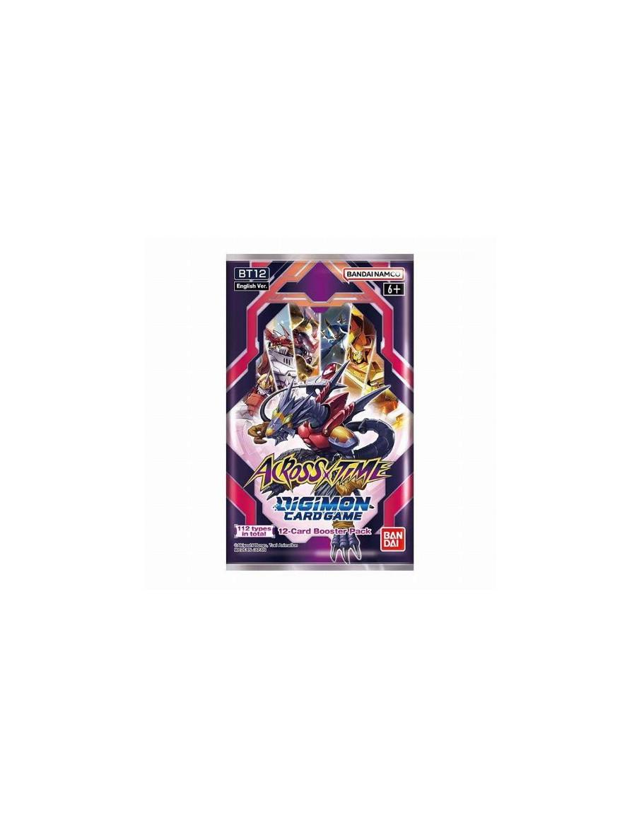 Across Time BT12: Sobre (12 cartas)  - Sobre de 12 cartas de la colección de Digimon “Across Time”, en inglés.