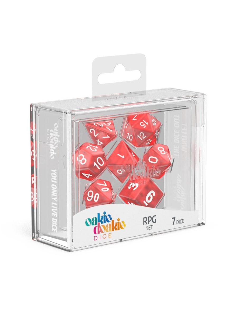 Set de dados rojo Marble (7). Oakie Doakie  - 