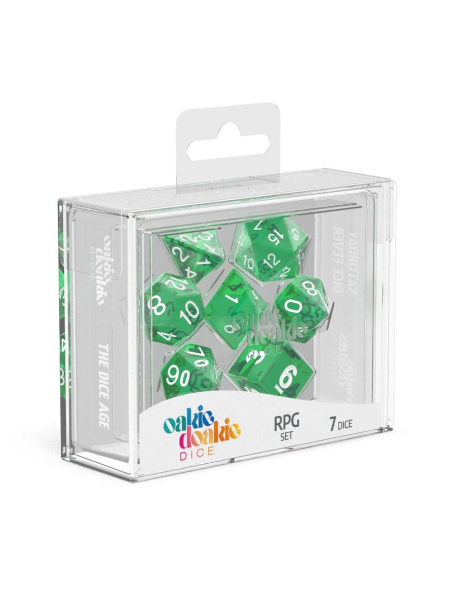Set de dados verde Translucent (7). Oakie Doakie  - 