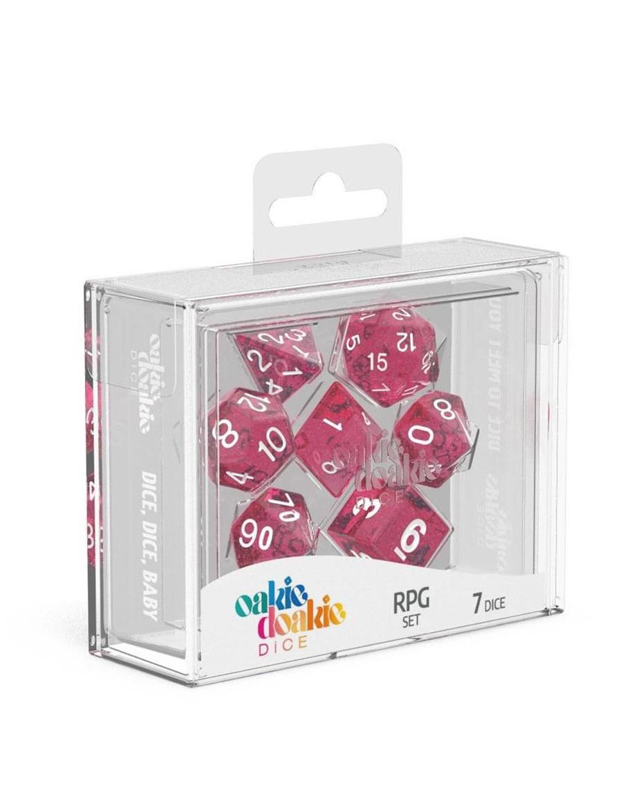 Set de dados rosa Speckled (7). Oakie Doakie  - 