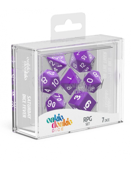Set de dados púrpura Solid (7). Oakie Doakie