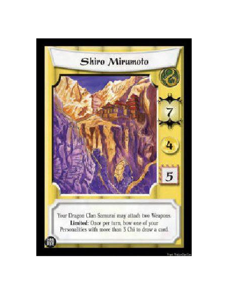 Shiro Mirumoto FOIL  - Your Dragon Clan Samurai may attach two Weapons. Limited: Once per turn, bow one of your Personalities wi