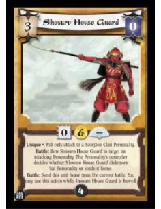 Shosuro House Guard FOIL  - Unique * Will only attach to a Scorpion Clan Personality. Battle: Bow Shosuro House Guard to target 